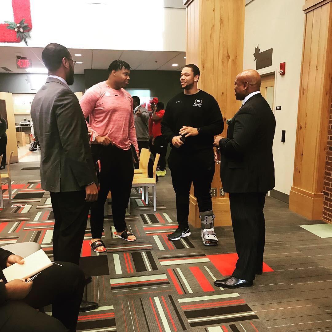 Keith B. Key meets with students in the KBK Center for Student Leadership and Service